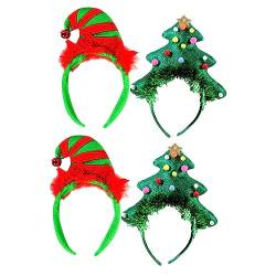 FRCOLOR 4 Stück Clown-hut-stirnband Weihnachtsbaum Kopf Bopper Weihnachtselfen Kostüme Elf Glocke Stirnband Weihnachtshaarband Europäisch Und Amerikanisch Requisiten Fräulein Stoff von FRCOLOR