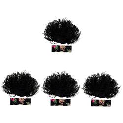 FRCOLOR 4 Stück Perücke Kopf Bedeckung Haarband Lockige Afro-perücke Schulterlange Perücke Für Damen Peluken Leimlose Halbperücke Produkt-intranet: Verwobenes Netzwerk Cosplay Schmücken von FRCOLOR