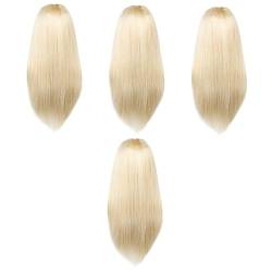 FRCOLOR 4 Stück Perücke Kopfbedeckung Synthetische Blonde Perücke Blonde Perücke Spitze Vorne Gerade Blonde Perücke Fräulein Europäisch Und Amerikanisch Kleidung Hochtemperaturdraht von FRCOLOR