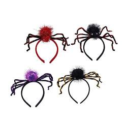 FRCOLOR 4 Stück Stirnband Kopfbedeckung Der Spinne Halloween-party-kopfschmuck Halloween-kopfschmuck Für Frauen Spinnenhaarband Spinnenhaarreifen Fräulein Plastik Abschlussball Statue von FRCOLOR