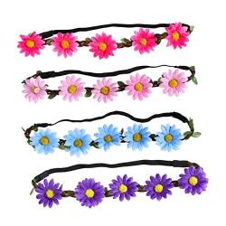 FRCOLOR 5st Blumen-haarband Sonnenblumenkrone Haarkranz Boho Blumenkrone Gänseblümchen-stirnbänder Blumenhaarkranz Blumen-haarschmuck Blumenkronen Für Frauen Zubehör Mädchen Die Blumen von FRCOLOR