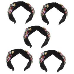 FRCOLOR 5st Stirnband Aus Einfarbigem Stoff Kopfbedeckungen Für Yoga-sportarten Damen Haarreifen Haarreifen-dekor Yoga-stirnbänder Für Frauen Satintuch Höfischer Stil Seidentuch Fräulein von FRCOLOR