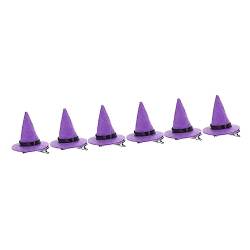 FRCOLOR 6 Stk Halloween-haar-accessoires Party-hexenhut Halloween Kostüm Hexenhüte Haar Einclipsen Halloween-zaubererhut Frauen Hexenhut Violett Vliesstoff Cosplay Fräulein Hexen Hut von FRCOLOR