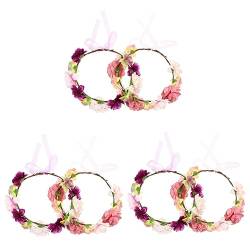 FRCOLOR 6 Stk Künstlicher Blumenkranz Haarschmuck Kranz Kopfschmuck Party-haarbänder Blumenkopfschmuck Für Die Braut Damen Stirnbänder Violett Blüte Stoff Reisen Hochzeitskleid von FRCOLOR