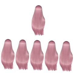 FRCOLOR 6 Stk Perücke Natürliches Rosa Glattes Haar Mode Frauen Wellige Haarverlängerung Welliges Haarteil Lockiger Pferdeschwanz Us-stirnband Scrollen Fräulein Afrika Hochtemperaturdraht von FRCOLOR