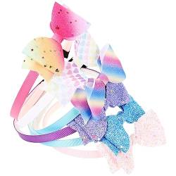 FRCOLOR 6 Stk Schleife Stirnband Glitzerschleifen Mädchen Haarbänder Glitzernde Schleifen-stirnbänder Pailletten-haarband Stirnbänder Schleife Plastik Studentin Kind Zwiebelpulver von FRCOLOR