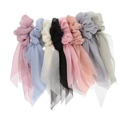 FRCOLOR 8st Haargummis Für Mädchen Weihnachtshaargummis Scrunchie Aus Seidenschal Schneeflocken-haargummi Haarband Scrunchie-bandana Satin-haargummis Weihnachtsbaum Fräulein Krawatte von FRCOLOR