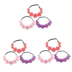 FRCOLOR 9 Stk Stirnband Böhmische Strand Blumen Haarkranz Floraler Kopfschmuck Blumenstirnbänder Für Frauen Hochzeitskopfschmuck Für Die Braut Haarband Mädchen Heiligenschein Urlaub von FRCOLOR