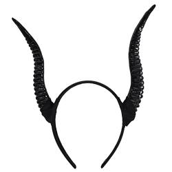 FRCOLOR Antilope Horn Stirnband Schaf Kopfschmuck Halloween Horn Stirnband Teufel Hörner Stirnband Halloween Cosplay Hörner Kostüm Party Requisiten (Schwarz) von FRCOLOR