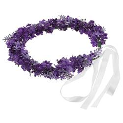FRCOLOR Blumenstirnband Für Frauen Lavendel Kopfbedeckung Lila Accessoires Für Frauen Lavendelblüten-stirnband Für Mädchen Floraler Kopfschmuck Fräulein Haarschmuck Violett Blumenmädchen von FRCOLOR