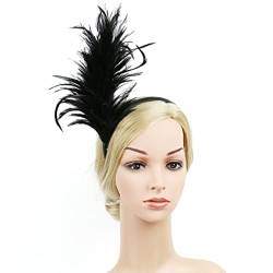 FRCOLOR Feder-stirnband Fascinator-hüte Für Frauen Haarschmuck Aus Den 1920er Jahren Fascinator Für Karneval Kopfschmuck Performance-haarband Hippie-stirnband Damen Retro-ethno-stil Gatsby von FRCOLOR