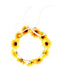 FRCOLOR Haargummis Für Männer Blumenstirnband Mit Sonnenblume Frauen Stirnband Sonnenblumen-stirnband Haarkranz Festival-haarband Stirnbänder Für Frauen Mädchen Gänseblümchen Schmuck Kind von FRCOLOR