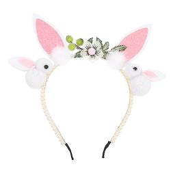 FRCOLOR Hasenohr Stirnband Tier Verkleiden Hasen Ohren Anime-cosplay-stirnband Party-stirnband Hasenohren Frühlingsblumenkronen-stirnband Haar Plüsch Geburtstagsparty Liefert Fräulein von FRCOLOR