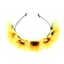 FRCOLOR Kopfschmuck Sonnenblumen-kopfbedeckung Sonnenblumen-stirnband Blumenkranz Haarkranz Haarschmuck Braut Die Blumen von FRCOLOR