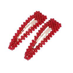 FRCOLOR Perlen-Clips Für Haare Rote Haarspangen Haarspangen Für Damen Perlen-Haarnadeln Bobby Perlen-Haarspangen Miss-Wassertropfen-Clip-Haarspangen Für Frauen Haar-Accessoires 2 von FRCOLOR