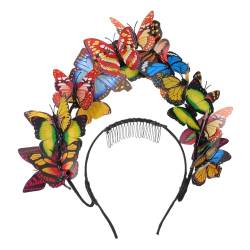 FRCOLOR Schmetterlings-Haarschmuck Schmetterlings-Fascinator-Hüte Haarschmuck für haarreifen schmetterling damen haarschmuck schmetterling damen Stirnband Haarbänder für Damen Haarband von FRCOLOR