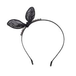 FRCOLOR Tiara Haarbänder Kopfschmuck Schwarzes Haarband Aus Spitze Kopfbedeckung Aus Spitze Einstellen Krawatte Bowknot-Haarband Bowknot-Stirnband von FRCOLOR