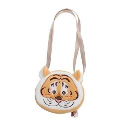 FRCOLOR Tigerkopf-plüschtasche Kuriertaschen Klein Kleine Geldbörse Süße Tiertaschen Dekoration 2022 Kinder Geldbörse Flauschige Tasche Umhängetasche Kindertasche Mädchen Pp Baumwolle von FRCOLOR