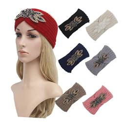 FRCOLOR Winterstirnbänder Für Frauenohren Gestricktes Stirnband Kopftuch Für Frauen Bandana-stirnbänder Für Frauen Geflochtene Haarstirnbänder Boho-bandana Heizung Damen Kristall von FRCOLOR