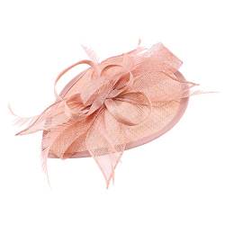 Frcolor Fascinator Hut, Hochzeit Feather Hut Filz Hut für Frauen (Pink) von FRCOLOR