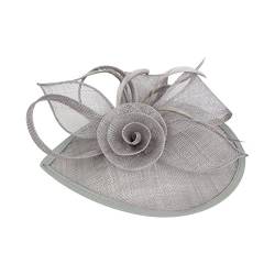 Frcolor Fascinator Hut, Hochzeit Feather Hut Filz Hut für Frauen (grau) von FRCOLOR