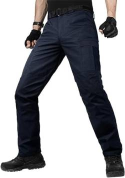 FREE SOLDIER Wasserabweisende Herren-Hose, lockere Passform, taktische Arbeitshose mit mehreren Taschen, klassisches Marineblau, 38 W x 30 L von FREE SOLDIER