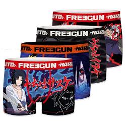 Boxershorts Herren Naruto Shippuden, Unterhosen Männer, Stretch, Multisport (4er Pack), Dunkelblau, XL von FREEGUN