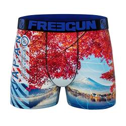 FREEGUN Boxershorts für Herren aus recycelter Mikrofaser mit Landschaftsmotiv, Japan Mount Fuji A31, XXL von FREEGUN