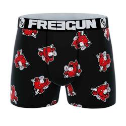 FREEGUN Herren-Boxershorts, Mikrofaser, Motiv: La Vache Qui Rit, Aop Rot, M von FREEGUN