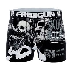 FREEGUN Herren-Boxershorts, Piratenflagge, Skull Rock, S von FREEGUN