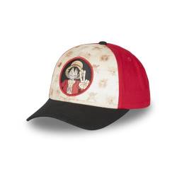 FREEGUN One Piece Herren Cap Baseball Luffy Original Anime Manga, Rot/Schwarz/Beige, One size von FREEGUN