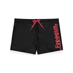 Herren-Badeanzug-Schwimmbad Stretch, Herren-Badehose, Strapazierfähig, Angenehm, Schwarz Rot, M von FREEGUN