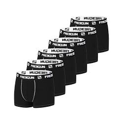 Unterhosen Männer Bewegungsfreiheit, Boxershorts Herren, Bequem (6er Pack), Schwarz, XL von FREEGUN