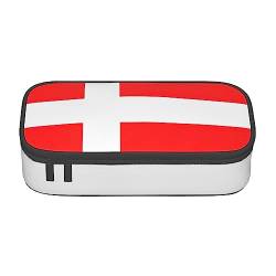 FRESQA Dänemark, dänische Flagge, großes Fassungsvermögen, haltbares Fach, Schreibwaren, Stifttasche, Stiftebox, Dänemark Flagge, Einheitsgröße, Schlüsselhülle von FRESQA