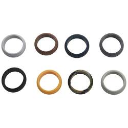 FRGMNT 8 Mm Beliebte Gold Silber Schwarz Männer Silikon Kühle Ringe Frauen Gummi Ehering Umwelt Sport Ring 8 Stücke Set # 9 von FRGMNT