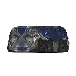 FRGMNT Federmäppchen, Motiv: Star Wolves, Leder, für Federmäppchen, silber, Einheitsgröße, Kinderrucksack von FRGMNT