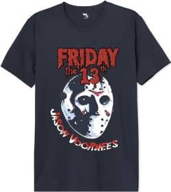 Friday the 13th Herren Uxfridmts001 T-Shirt, Marineblau, XS von FRIDAY THE 13TH