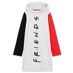 FRIENDS Oversize Hoodie Kleid, Pullover Mädchen 100% Baumwolle, Schwarzer Hoodie Mädchen Lang, Süsse Herbst Kleid Kinder und Teenager 7-14 Jahre (Grau, 11-12 Jahre) von FRIENDS