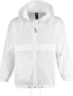 FRIESEN Friesennerz Unisex Windbreaker 'Moin von 8ern!' - Windjacke Regenjacke Fahrradjacke in Weiß Größe L von FRIESEN Friesennerz