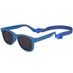 FRIUSATE Polarisierte Sonnenbrille für Babys mit Riemen, verstellbar, UV400-Schutz, Sonnenbrille für Kinder von 0-24 Monaten, blau, S von FRIUSATE