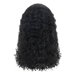 Damen Perücke Lang Wellig Lockige Natürlich Farbe lange locken Volles Haare Peruecke für Frauen (Black, 16) von FRMUIC
