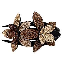 Entenschnabel Haarspange 1 Stück Blumen Haarklammer Haarspangen Damen Französisch Geschwungen Matt Haarspange Hair Clip Für Frauen Mädchen (F, One Size) von FRMUIC