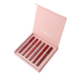 Lip Gloss Sets, 6 Farben Lippenstift Lippenpflege Lippenbalsam Feuchtigkeitsspendender Lipgloss Spiegeleffekt für Vollere Lippen (B, One Size) von FRMUIC