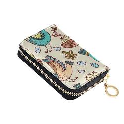 FRODOTGV Birds Nest Küken Eier Slim Card Wallet für Frauen Risikofrei RFID Kartenhalter Leder Reißverschluss Kreditkartenfächer, Vogelnest Küken Eier, 1 size, Classic von FRODOTGV