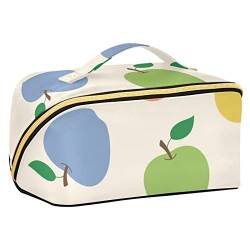 FRODOTGV Bunte Äpfel Muster große Kapazität Make-up Tasche, tragbare Kulturtasche Kosmetiktasche mit Trennwänden und Griff für Reisen, täglichen Gebrauch, Buntes Apfelmuster, Einheitsgröße von FRODOTGV