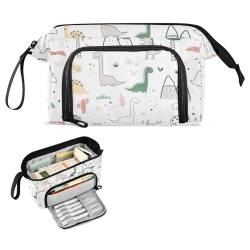 FRODOTGV Dinosaurs Palm Tropical Pencil Box Large Capacity Storage Bag with Compartment Pencil Pen Case Cosmetic for Preppy Office von FRODOTGV