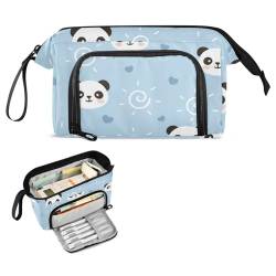 FRODOTGV Kawaii Panda Cute Hearts Pen Case Large Capacity Pencil Case Holder with Slot Case with Pencil Holder for Adolescentes High School Supplies von FRODOTGV