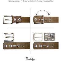 FRONHOFER Hüftgürtel 18616 Basic Gürtel 4 cm aus echtem Leder mit schöner altsilbernen Schnalle von FRONHOFER