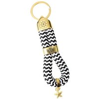 FRONHOFER Schlüsselanhänger 18883, Schlüsselanhänger mit softem Seil, Steurerrad und Seestern Anhänger von FRONHOFER