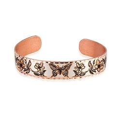 Kupfer-Manschetten-Armband mit Schmetterlingen von FRONT LINE JEWELRY